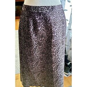 Le Suit Women’s Brown & Lavender Brocade Jacquard Floral Skirt Size 22W